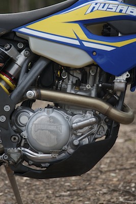 Potent 450 engine is shared with the KTM 450 EXC-F.