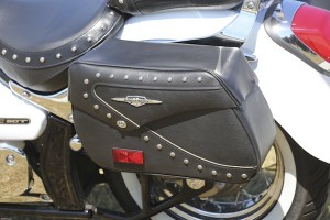 Leather saddlebags look the part.
