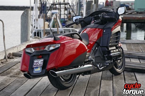 Integrated panniers hold more than enough luggage.