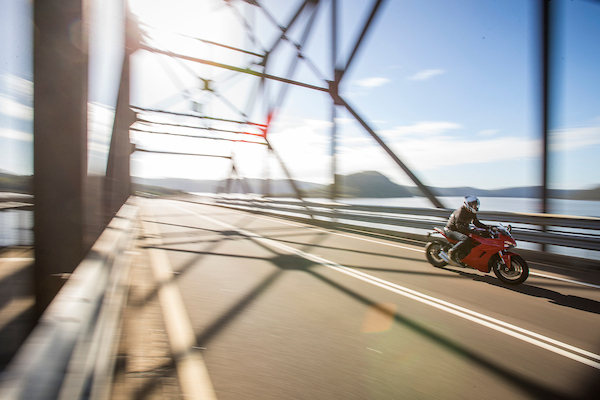 Ducati Supersport australian launch action shot brooklyn bridge sports tourer motorcycle 2017